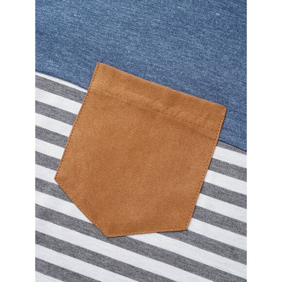 2/$25 Size 18 20 2x BloomChic Striped Round Neck Patched Pocket T shirt - Picture 4 of 5